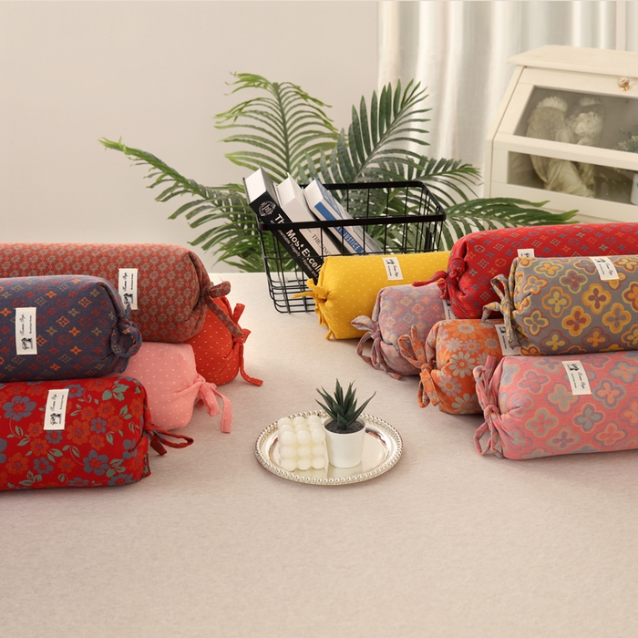 91家纺网 家纺一手货源 找家纺 （总）明星枕业 2025新款a类荞麦颈椎枕全棉双层纱圆柱糖果枕纯枕头全壳硬枕成人颈椎支撑