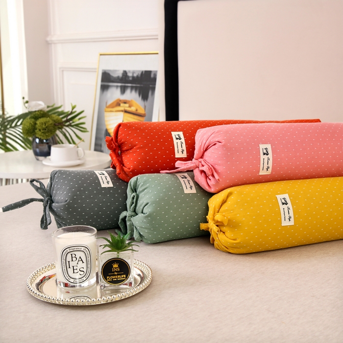 91家纺网 家纺一手货源 找家纺 （总）明星枕业 2025新款a类荞麦颈椎枕全棉双层纱圆柱糖果枕纯枕头全壳硬枕成人颈椎支撑