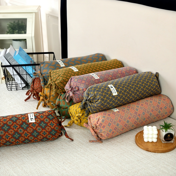 91家纺网 家纺一手货源 找家纺 明星枕业 2025新款a类荞麦颈椎枕全棉双层纱圆柱糖果枕纯枕头全壳硬枕成人颈椎支撑 组合图仅供展示