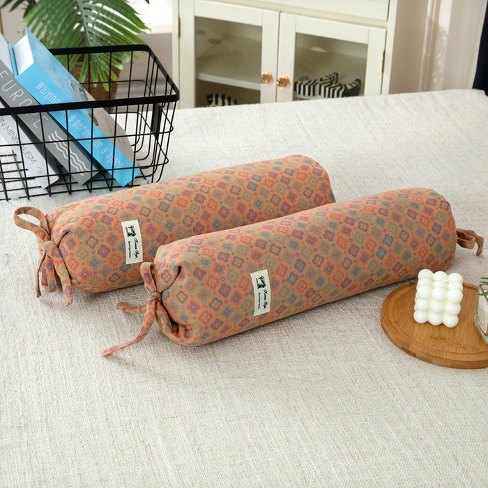 91家纺网 家纺一手货源 找家纺 明星枕业 2025新款a类荞麦颈椎枕全棉双层纱圆柱糖果枕纯枕头全壳硬枕成人颈椎支撑 香奈粉