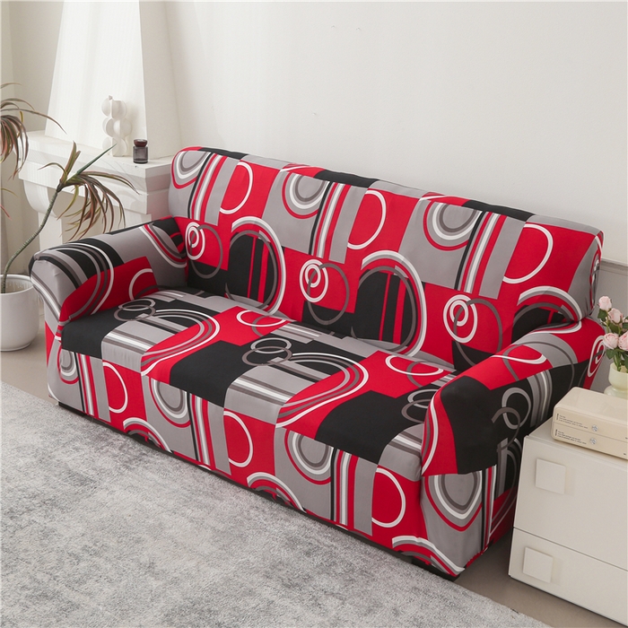 91家纺网 家纺一手货源 找家纺 雅竹 2025新款三人位牛奶丝印花沙发套系列 圆环