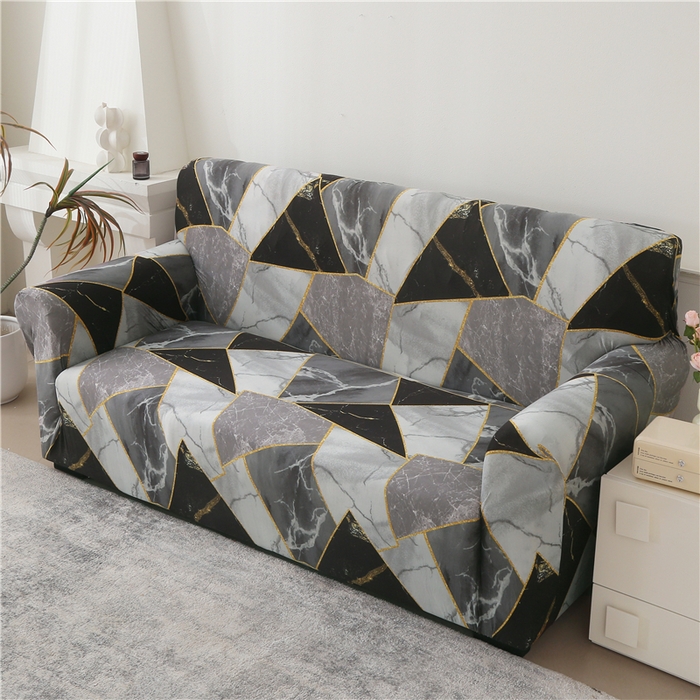 91家纺网 家纺一手货源 找家纺 雅竹 2025新款三人位牛奶丝印花沙发套系列 理石纹