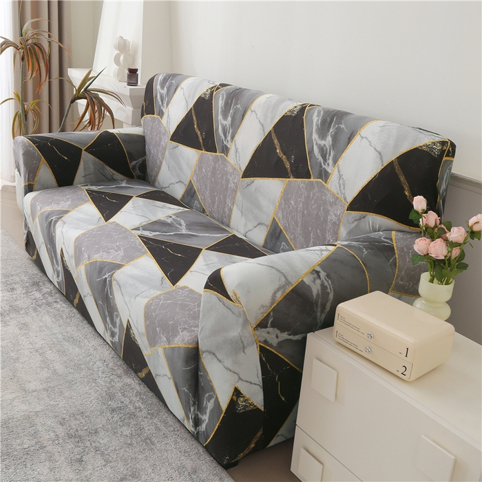 91家纺网 家纺一手货源 找家纺 雅竹 2025新款三人位牛奶丝印花沙发套系列 理石纹