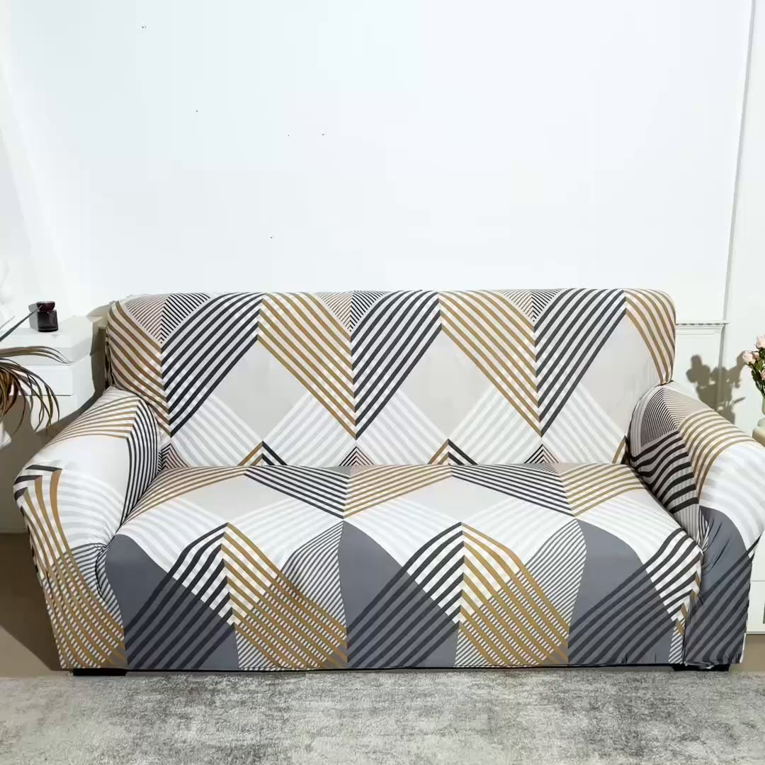 91家纺网 家纺一手货源 找家纺 雅竹 2025新款三人位牛奶丝印花沙发套系列 菱纹