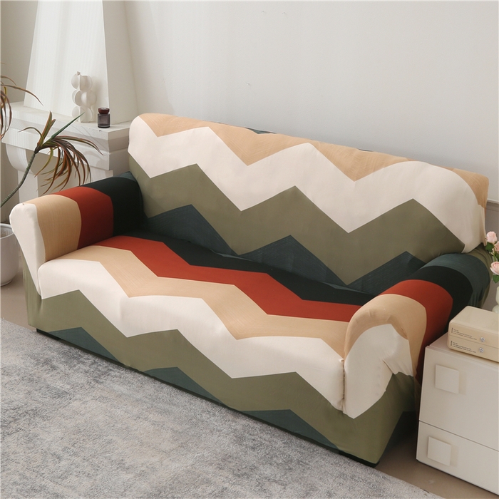 91家纺网 家纺一手货源 找家纺 雅竹 2025新款三人位牛奶丝印花沙发套系列 流波