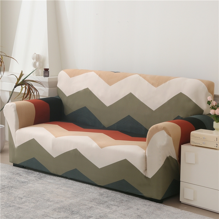 91家纺网 家纺一手货源 找家纺 雅竹 2025新款三人位牛奶丝印花沙发套系列 流波