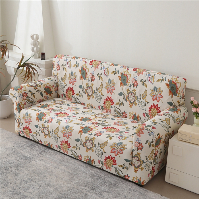 91家纺网 家纺一手货源 找家纺 雅竹 2025新款三人位牛奶丝印花沙发套系列 霜华