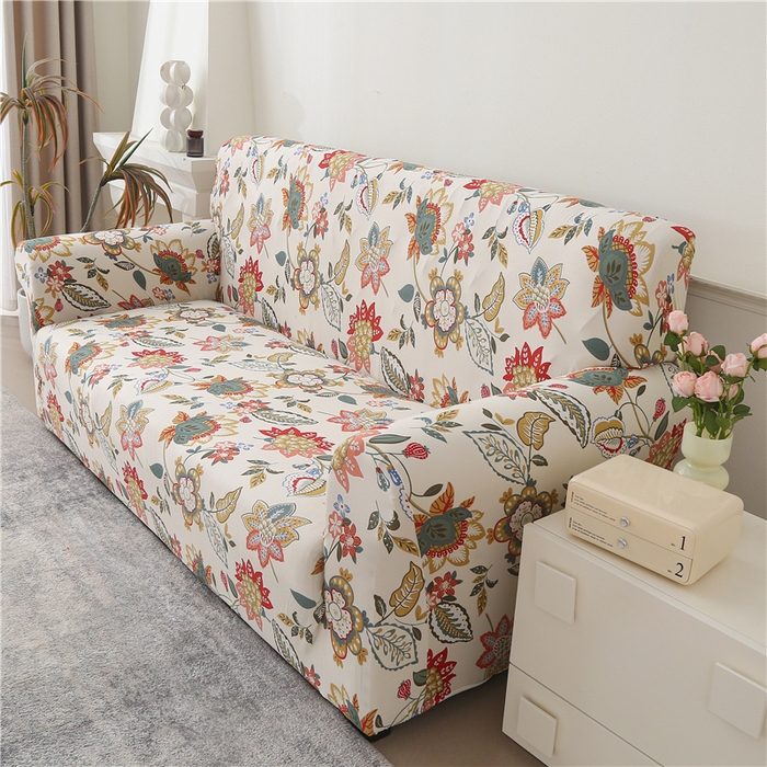 91家纺网 家纺一手货源 找家纺 雅竹 2025新款三人位牛奶丝印花沙发套系列 霜华