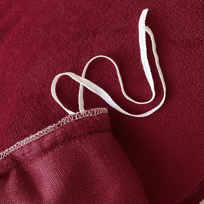 91家纺网 家纺一手货源 找家纺 罗艺轩 2025新款牛奶绒浪漫花边床裙款三件套-暖洋洋 暖洋洋-酒红