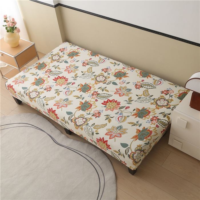 91家纺网 家纺一手货源 找家纺 雅竹 2025新款牛奶丝印花沙发床套系列 霜华