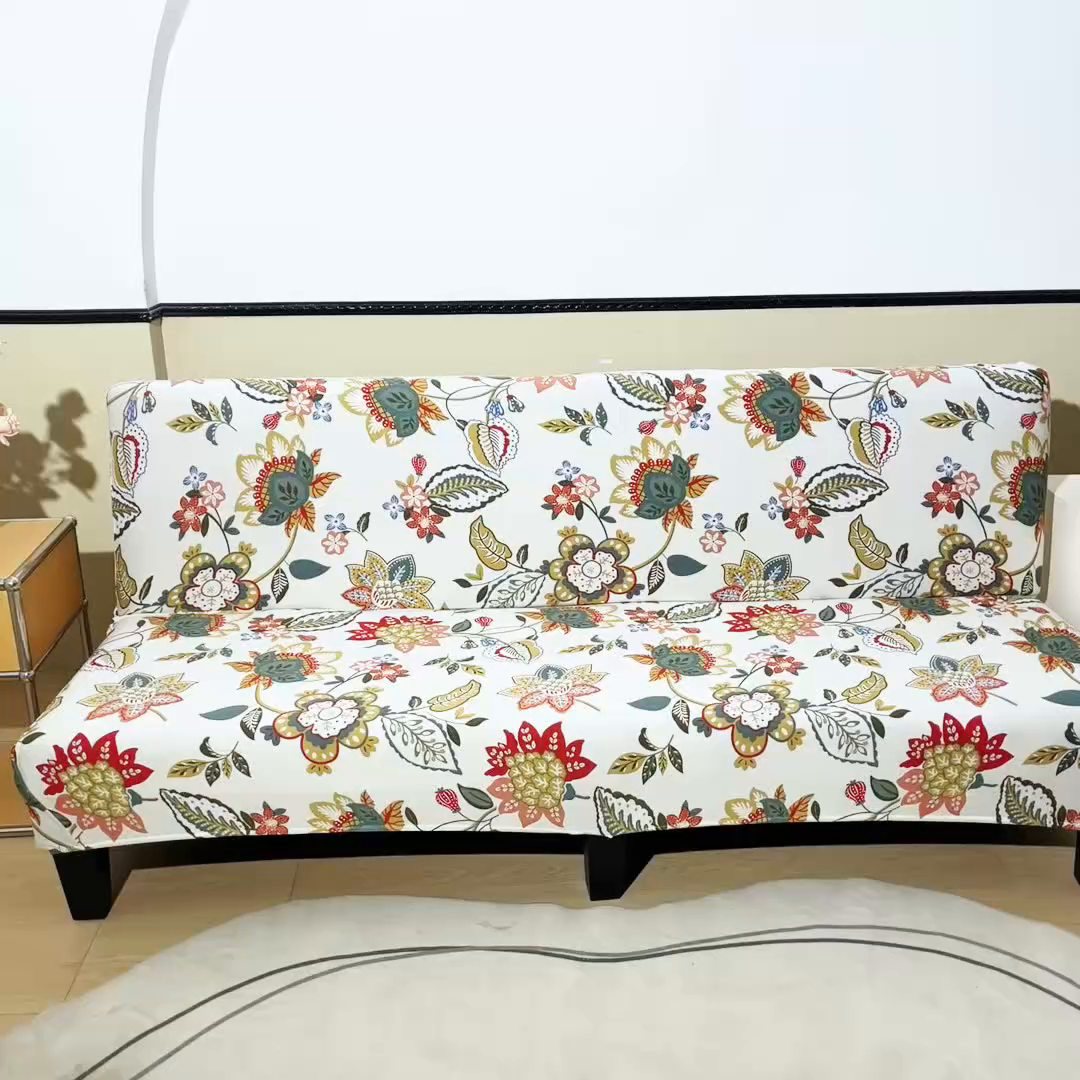 91家纺网 家纺一手货源 找家纺 雅竹 2025新款牛奶丝印花沙发床套系列 霜华