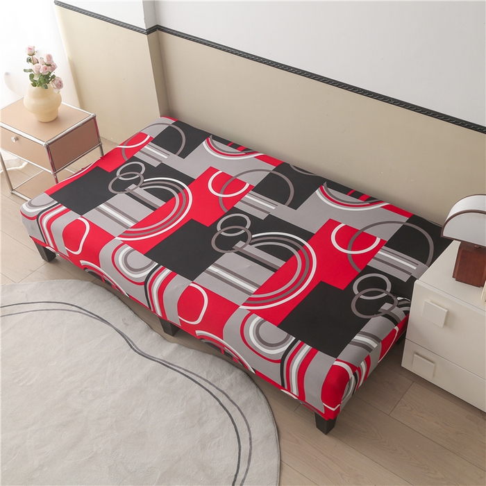 91家纺网 家纺一手货源 找家纺 雅竹 2025新款牛奶丝印花沙发床套系列 圆环