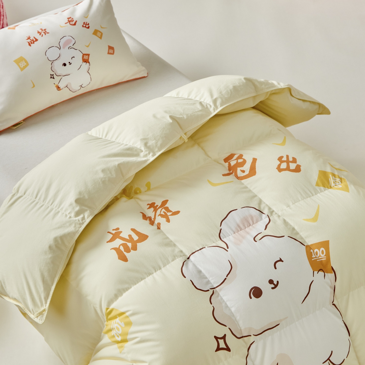 91家纺网 家纺一手货源 找家纺 （总）暖羽屋羽绒馆 2025新款抗菌防螨绒子含量95白鸭绒被芯1.5米儿童羽绒被子婴幼儿学生鸭绒被春秋被