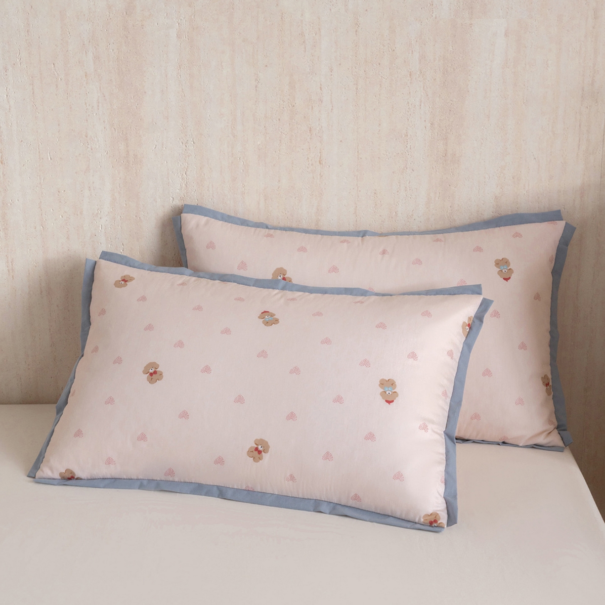 91家纺网 家纺一手货源 找家纺 芯奇想 2025新款全棉夹棉全包枕套 全棉夹棉全包枕套-粉色