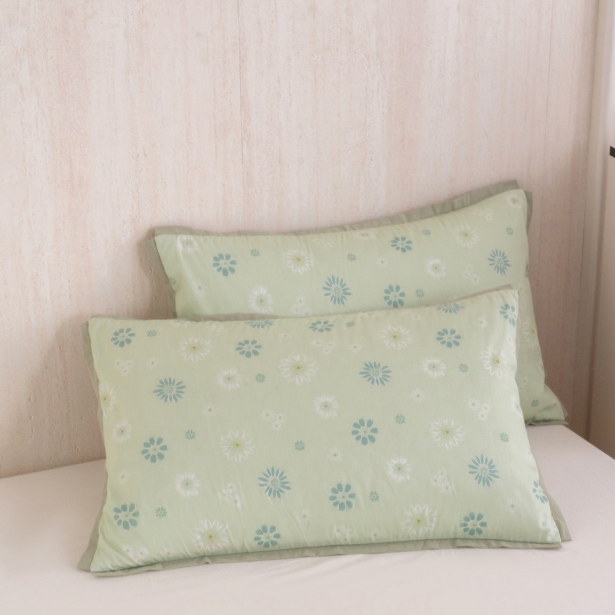 芯奇想 2025新款全棉夹棉全包枕套 全棉夹棉全包枕套-绿色