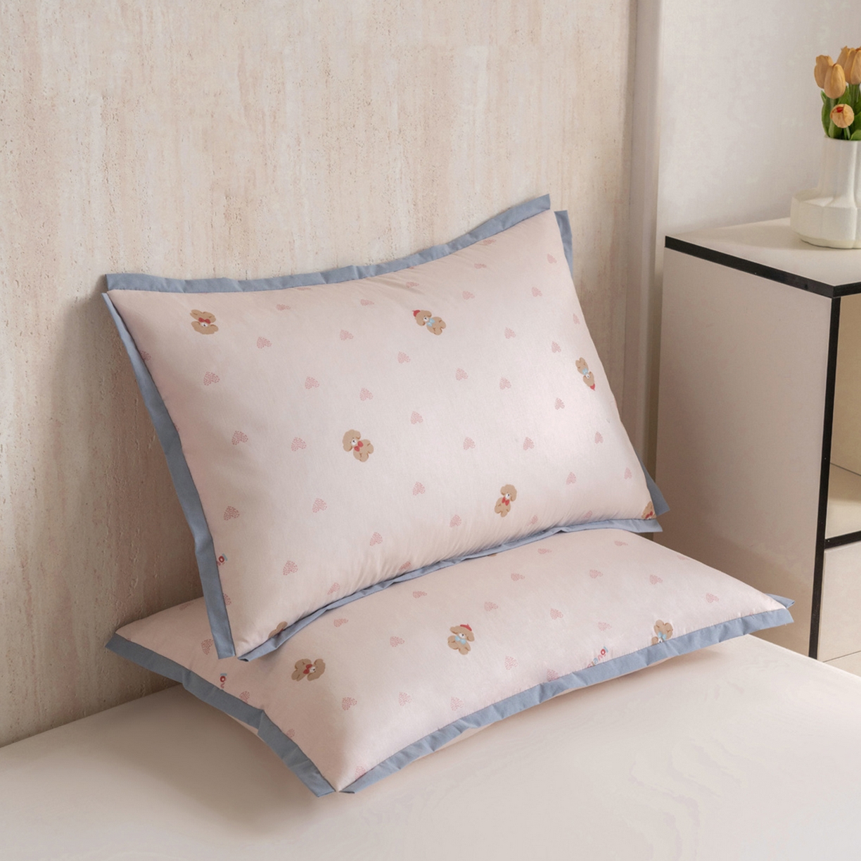 91家纺网 家纺一手货源 找家纺 芯奇想 2025新款全棉夹棉全包枕套 全棉夹棉全包枕套-粉色