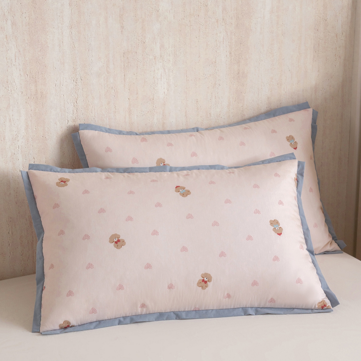 91家纺网 家纺一手货源 找家纺 芯奇想 2025新款全棉夹棉全包枕套 全棉夹棉全包枕套-粉色