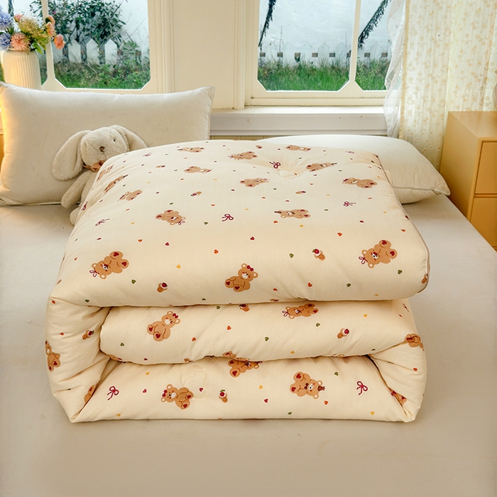 91家纺网 家纺一手货源 找家纺 （总）卡芙芯类馆 2025新款可爱A类卡通提花大豆被春秋被冬被被子被芯
