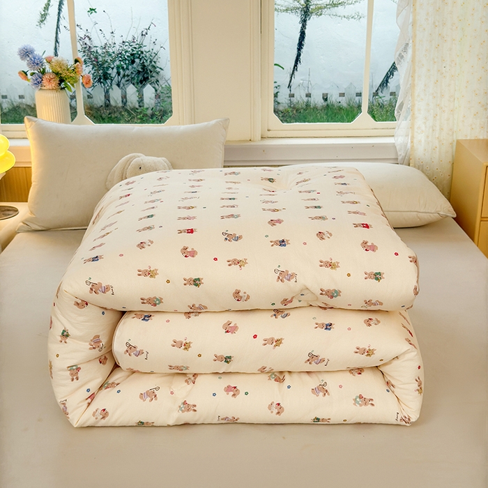 91家纺网 家纺一手货源 找家纺 （总）卡芙芯类馆 2025新款可爱A类卡通提花大豆被春秋被冬被被子被芯