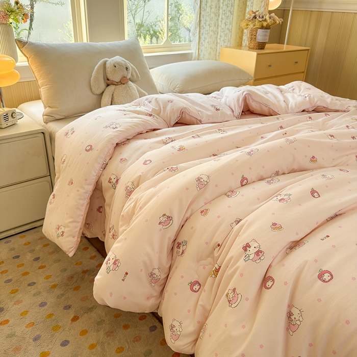91家纺网 家纺一手货源 找家纺 （总）卡芙芯类馆 2025新款可爱A类卡通提花大豆被春秋被冬被被子被芯