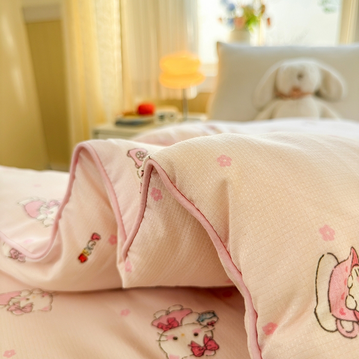 91家纺网 家纺一手货源 找家纺 （总）卡芙芯类馆 2025新款可爱A类卡通提花大豆被春秋被冬被被子被芯