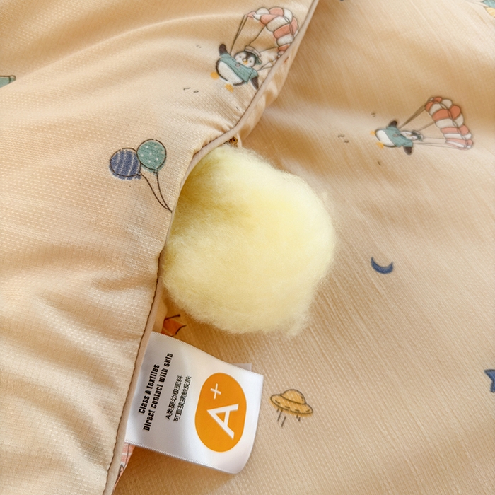 91家纺网 家纺一手货源 找家纺 卡芙芯类馆 2025新款可爱A类卡通提花大豆被春秋被冬被被子被芯 小企鹅