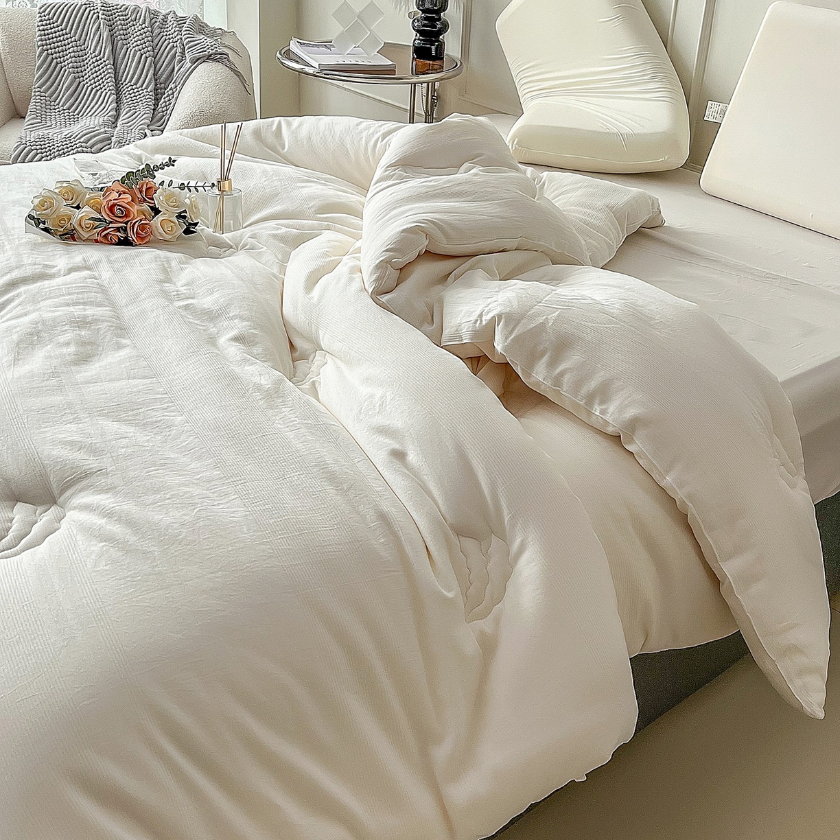 91家纺网 家纺一手货源 找家纺 （总）卡芙芯类馆 2025新款A类全棉提花大豆被春秋被冬被子母被被子被芯