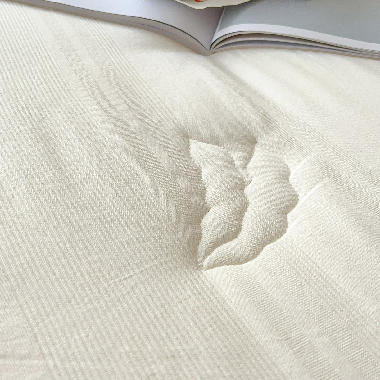 91家纺网 家纺一手货源 找家纺 卡芙芯类馆 2025新款A类全棉提花大豆被春秋被冬被子母被被子被芯 白色-子母被