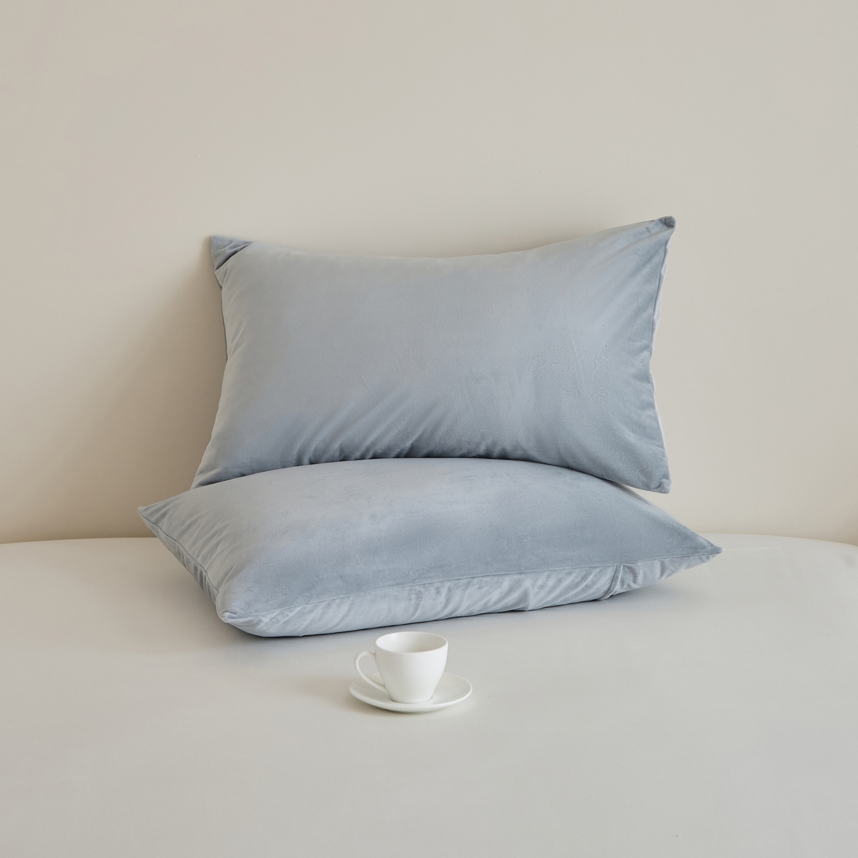 91家纺网 家纺一手货源 找家纺 （总）EH家居 2025新款七度灰宝宝绒枕套系列