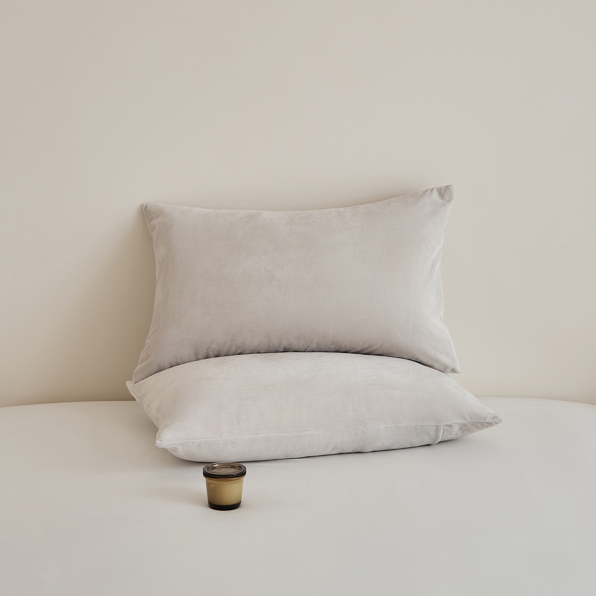 91家纺网 家纺一手货源 找家纺 EH家居 2025新款七度灰宝宝绒枕套系列 浅烟灰