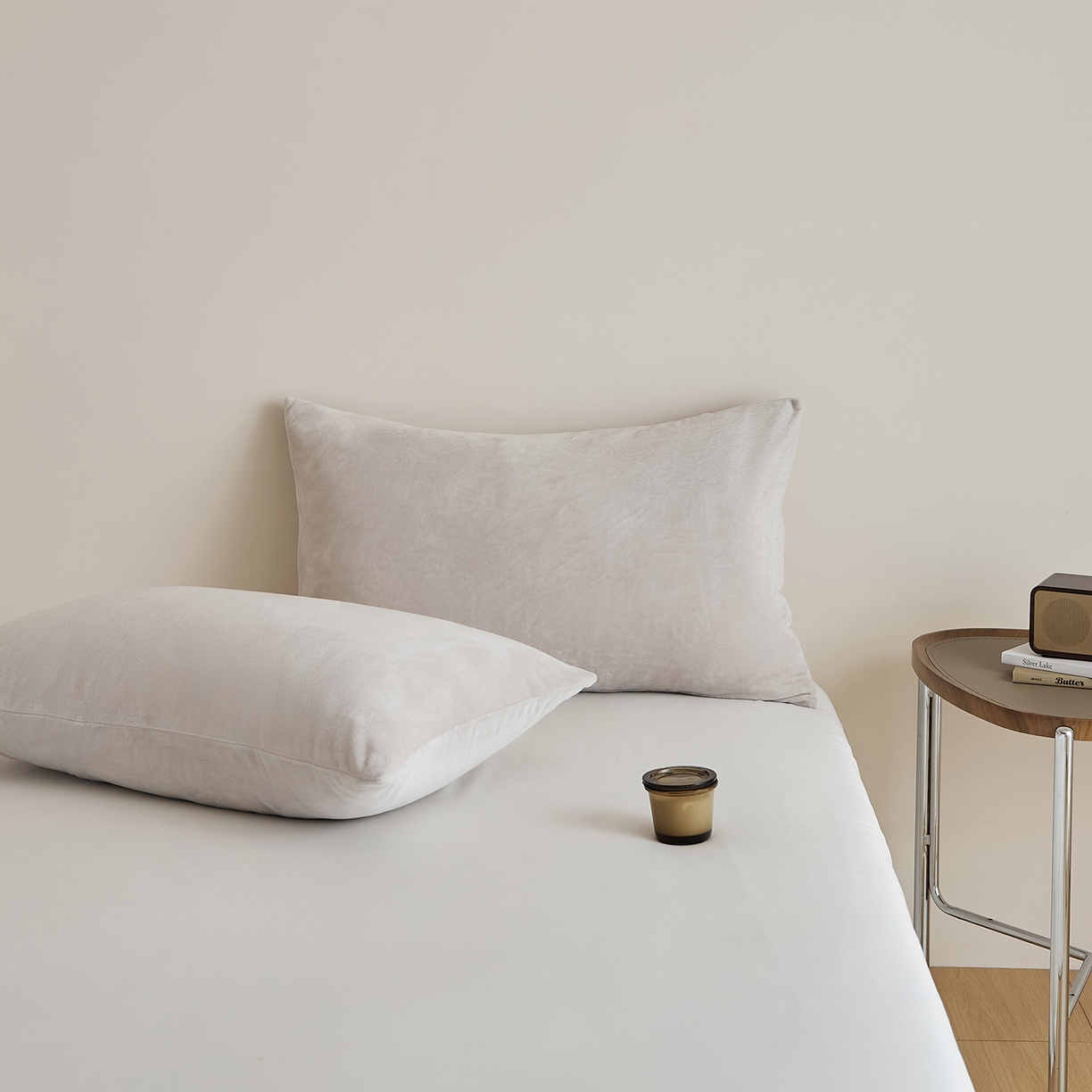 91家纺网 家纺一手货源 找家纺 EH家居 2025新款七度灰宝宝绒枕套系列 浅烟灰