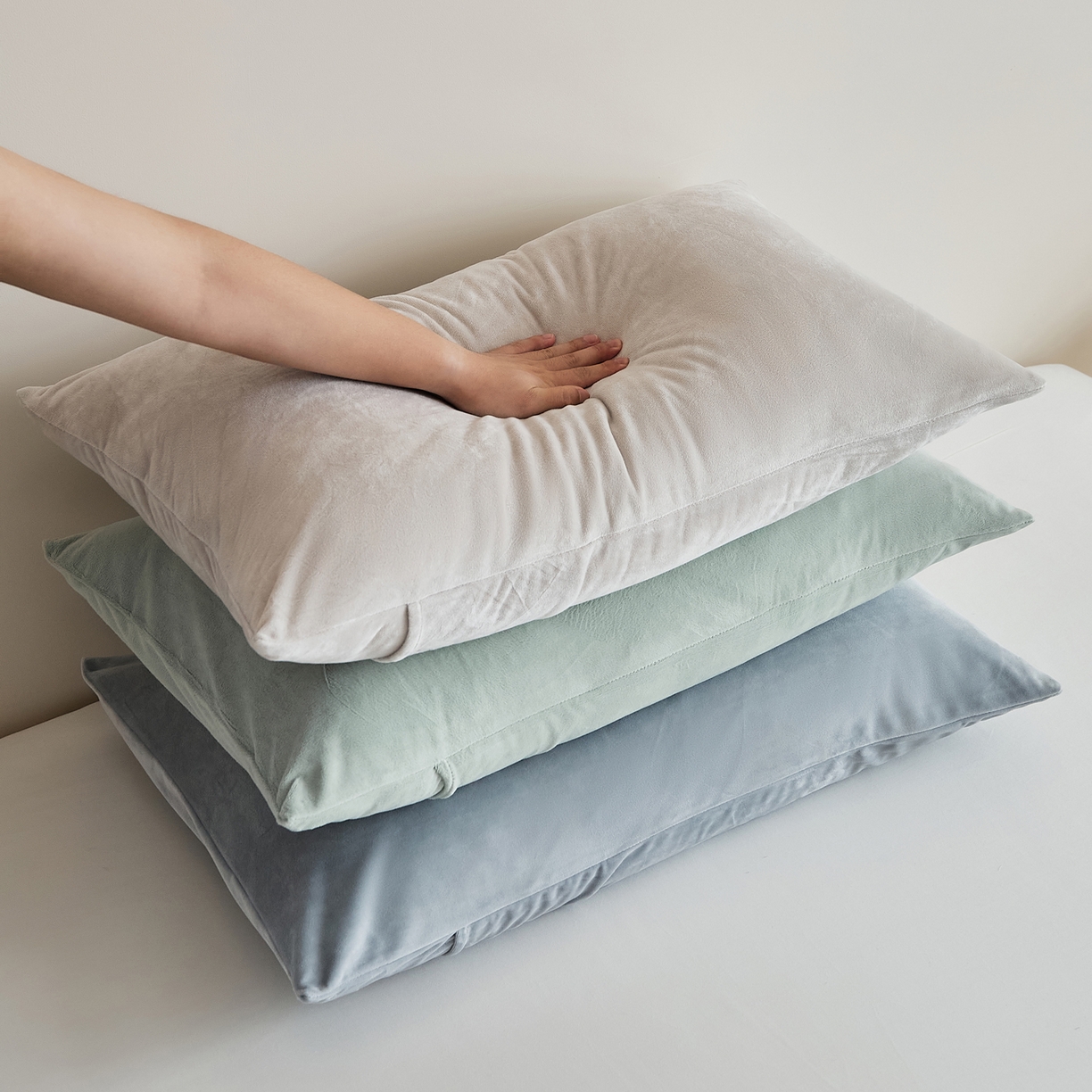 EH家居 2025新款七度灰宝宝绒枕套系列 组合图仅供展示