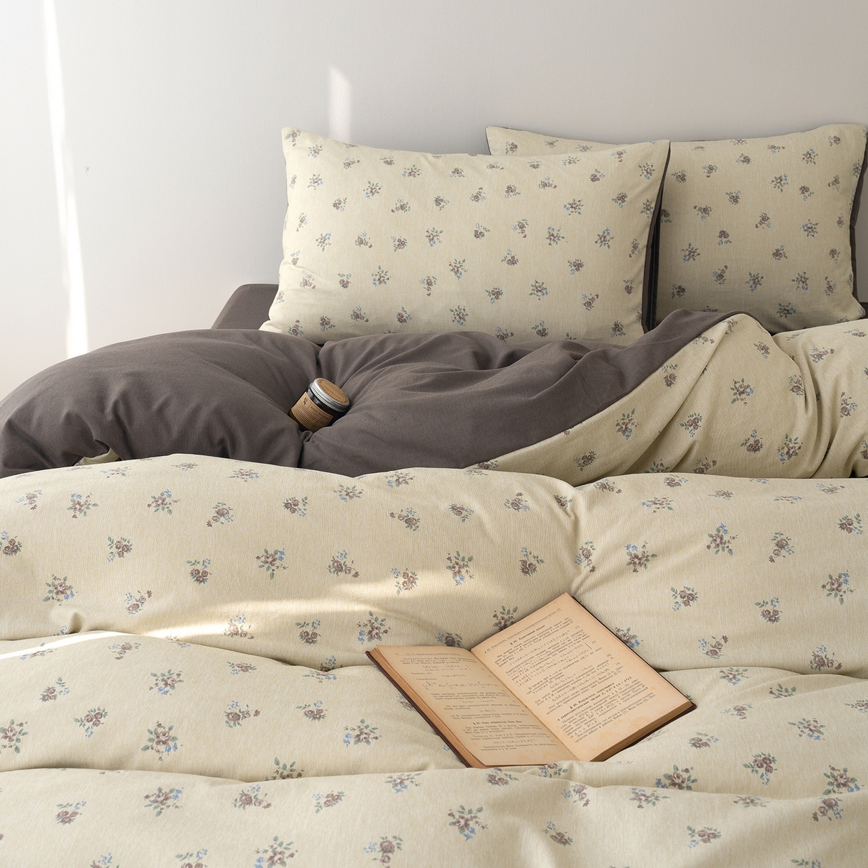 91家纺网 家纺一手货源 找家纺 竹合家纺 2025秋冬新款加厚磨毛色织暖绒系列针织四件套高克重 春见