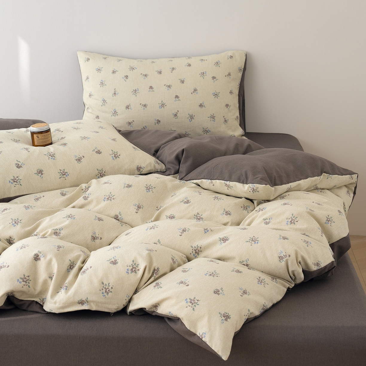 91家纺网 家纺一手货源 找家纺 竹合家纺 2025秋冬新款加厚磨毛色织暖绒系列针织四件套高克重 春见