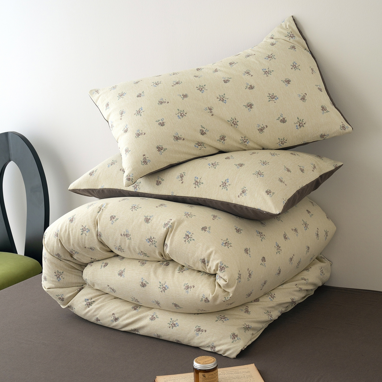 91家纺网 家纺一手货源 找家纺 竹合家纺 2025秋冬新款加厚磨毛色织暖绒系列针织四件套高克重 春见