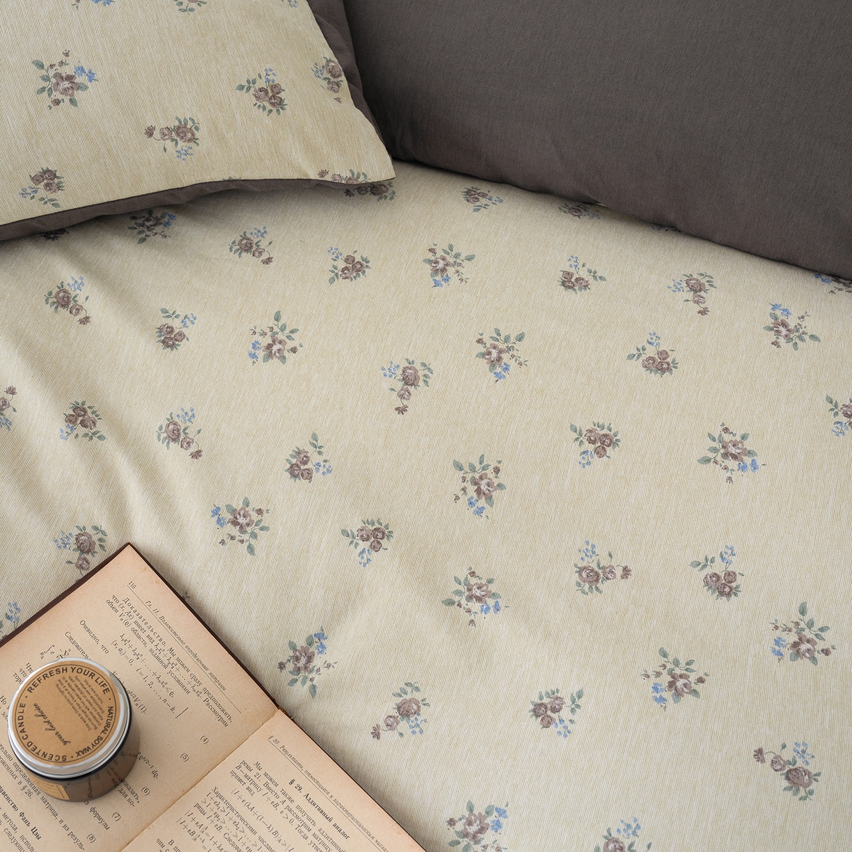 91家纺网 家纺一手货源 找家纺 竹合家纺 2025秋冬新款加厚磨毛色织暖绒系列针织四件套高克重 春见