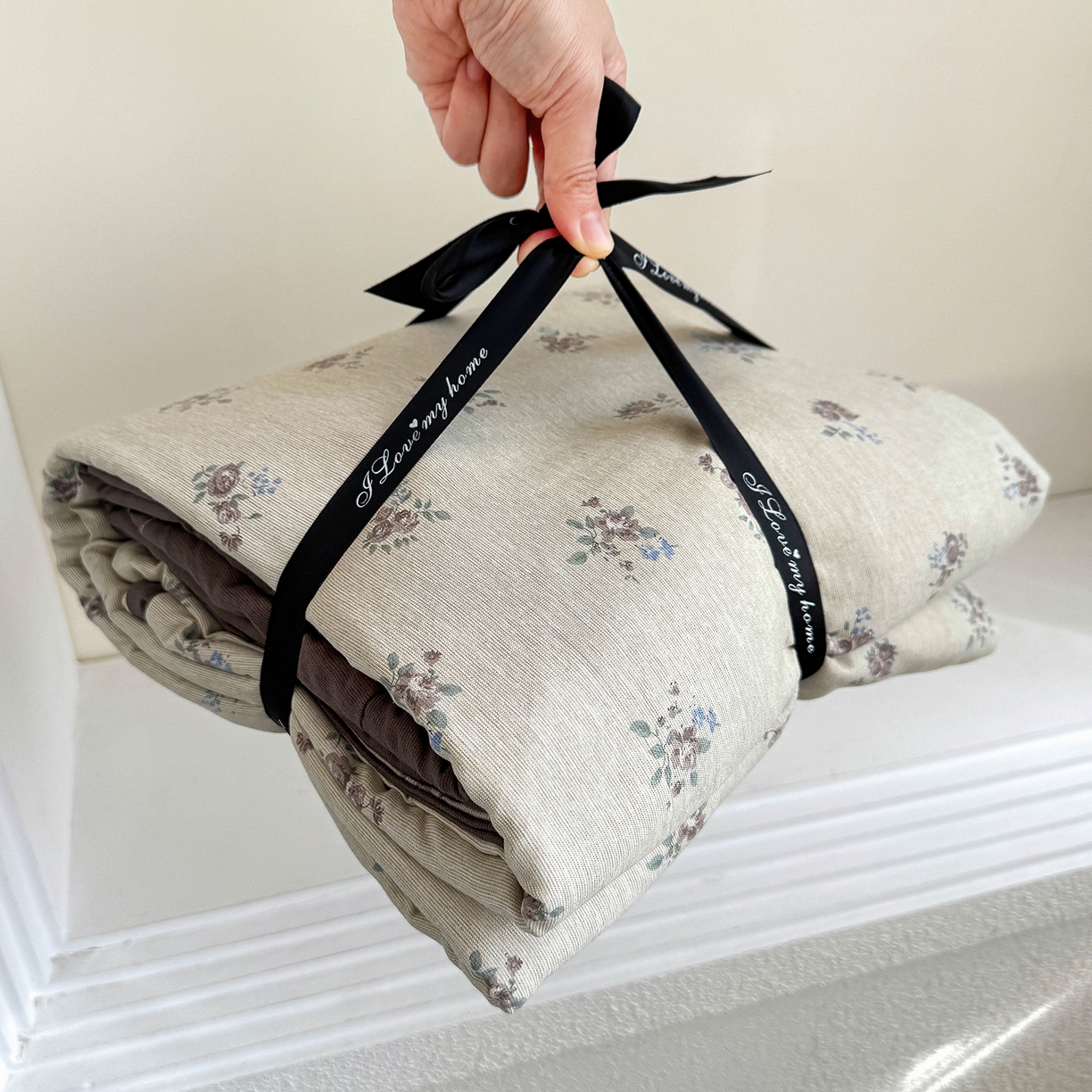 竹合家纺 2025秋冬新款加厚磨毛色织暖绒系列针织四件套高克重 春见