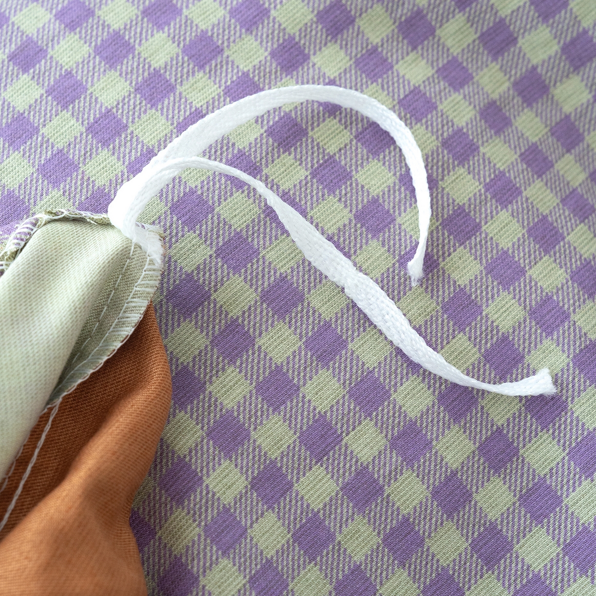 91家纺网 家纺一手货源 找家纺 竹合家纺 2025秋冬新款加厚磨毛色织暖绒系列针织四件套高克重 格调橙