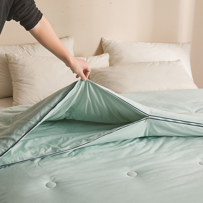 91家纺网 家纺一手货源 找家纺 （总）一诺家居 2025新款子母被提花大豆被拉链二合一子母被双胎四季纤维被芯