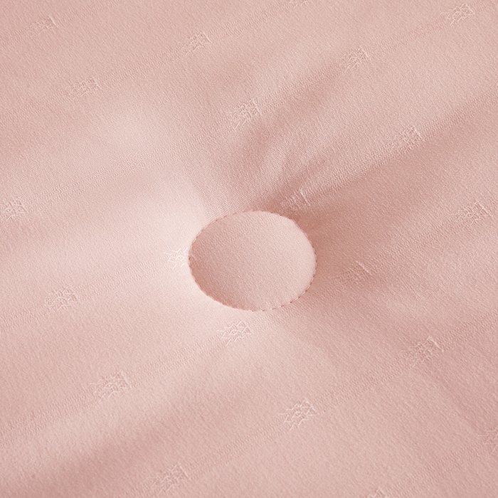 91家纺网 家纺一手货源 找家纺 一诺家居 2025新款子母被提花大豆被拉链二合一子母被双胎四季纤维被芯 棉意子母被 柔感粉