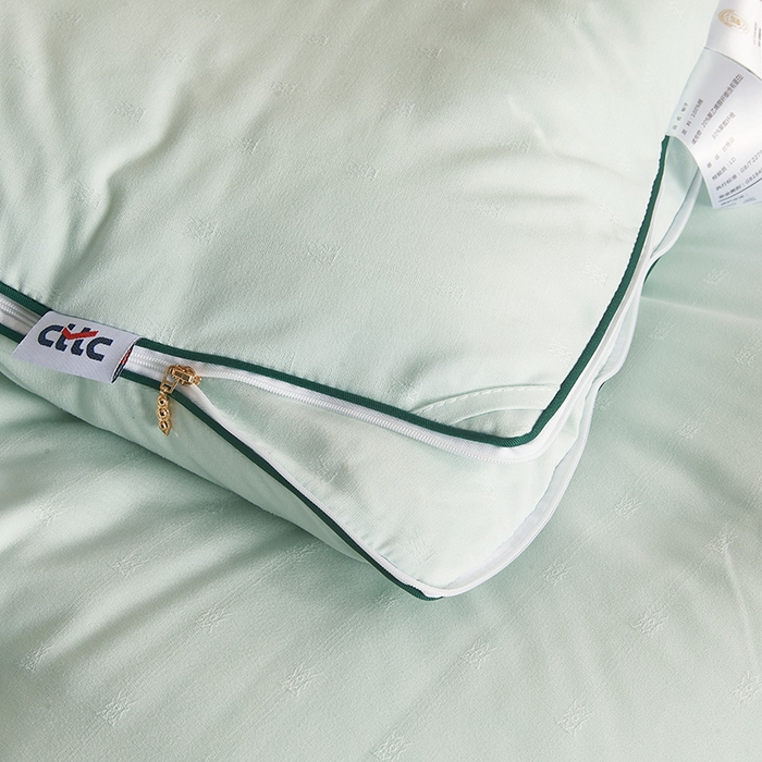 91家纺网 家纺一手货源 找家纺 一诺家居 2025新款子母被提花大豆被拉链二合一子母被双胎四季纤维被芯 棉意子母被 清新绿