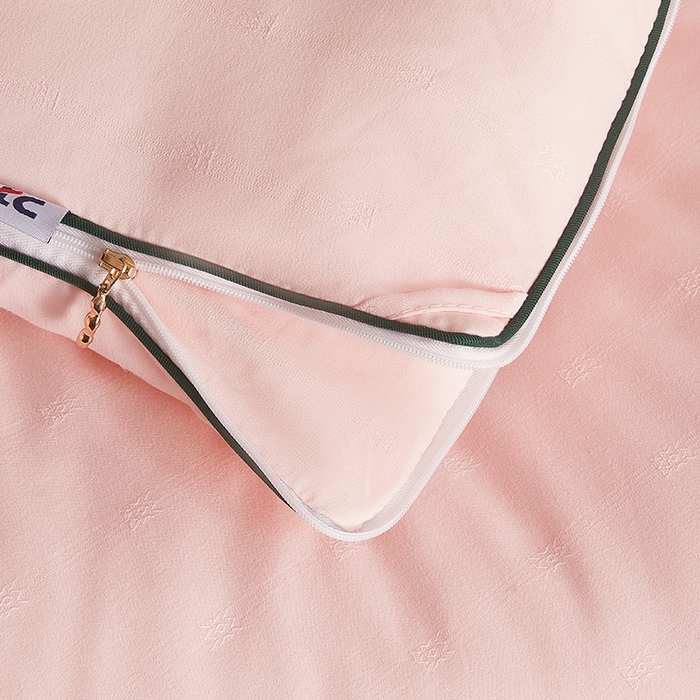 91家纺网 家纺一手货源 找家纺 一诺家居 2025新款子母被提花大豆被拉链二合一子母被双胎四季纤维被芯 棉意子母被 柔感粉