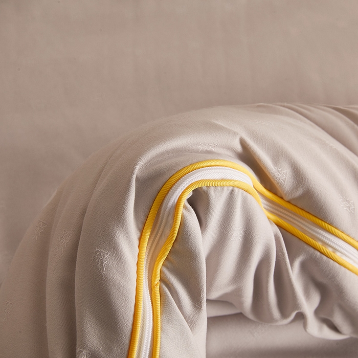 91家纺网 家纺一手货源 找家纺 一诺家居 2025新款子母被提花大豆被拉链二合一子母被双胎四季纤维被芯 棉意子母被 雅致灰