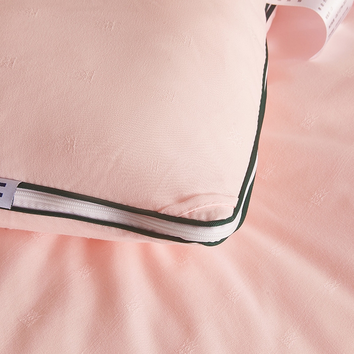 91家纺网 家纺一手货源 找家纺 一诺家居 2025新款子母被提花大豆被拉链二合一子母被双胎四季纤维被芯 棉意子母被 柔感粉