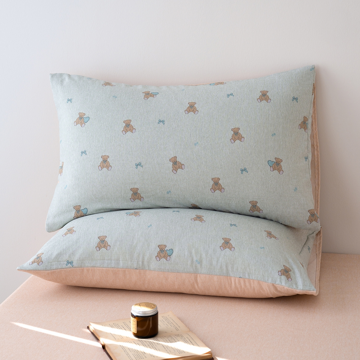 91家纺网 家纺一手货源 找家纺 竹合家纺 2025秋冬新款加厚磨毛色织暖绒系列针织四件套高克重 小熊维尼