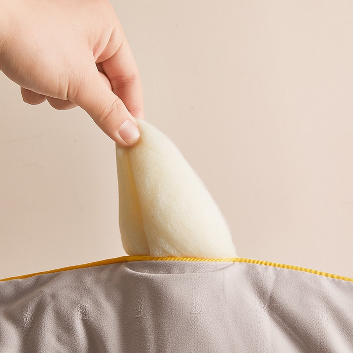 91家纺网 家纺一手货源 找家纺 一诺家居 2025新款立体提花大豆被单边冬被学生宿舍单人被褥 棉意 雅致灰