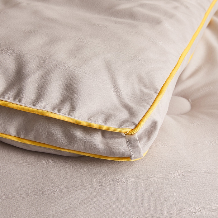 91家纺网 家纺一手货源 找家纺 一诺家居 2025新款立体提花大豆被单边冬被学生宿舍单人被褥 棉意 雅致灰