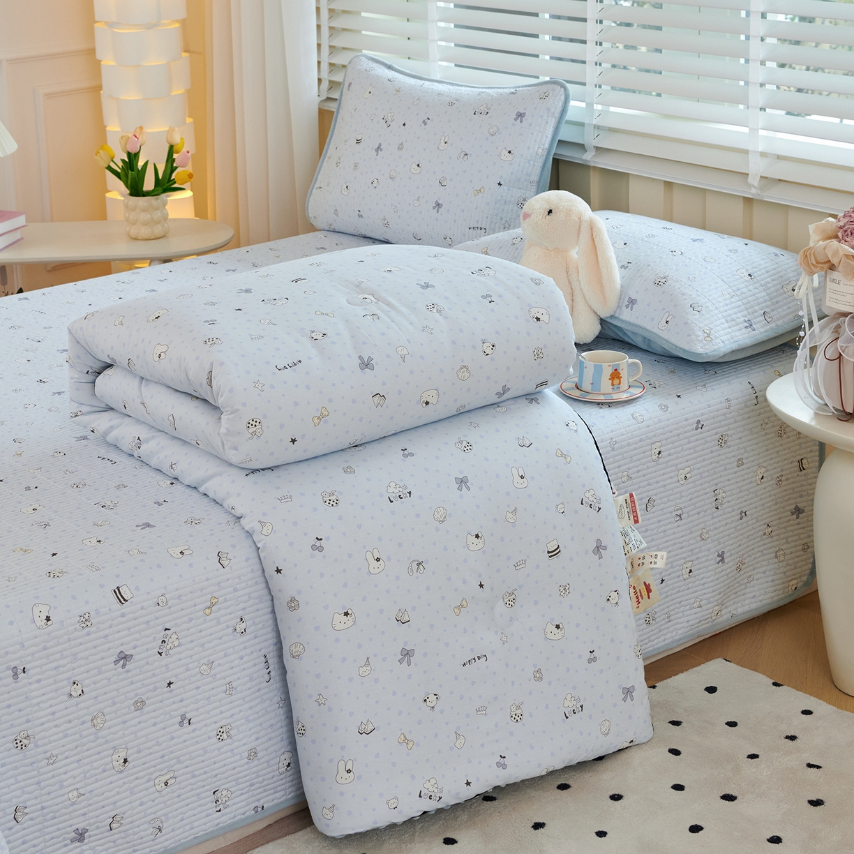 91家纺网 家纺一手货源 找家纺 （总）缔锦家纺 2025新款软糯全棉豆豆被被子被芯