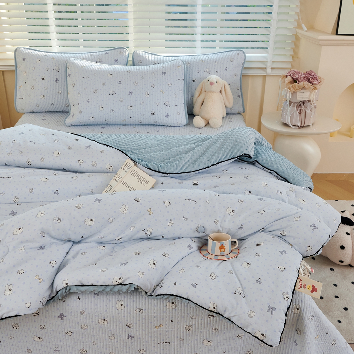 91家纺网 家纺一手货源 找家纺 （总）缔锦家纺 2025新款高克重全棉柔软绒床盖三件套