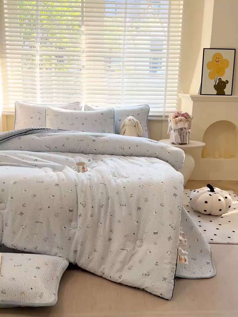 91家纺网 家纺一手货源 找家纺 （总）缔锦家纺 2025新款软糯全棉豆豆被被子被芯